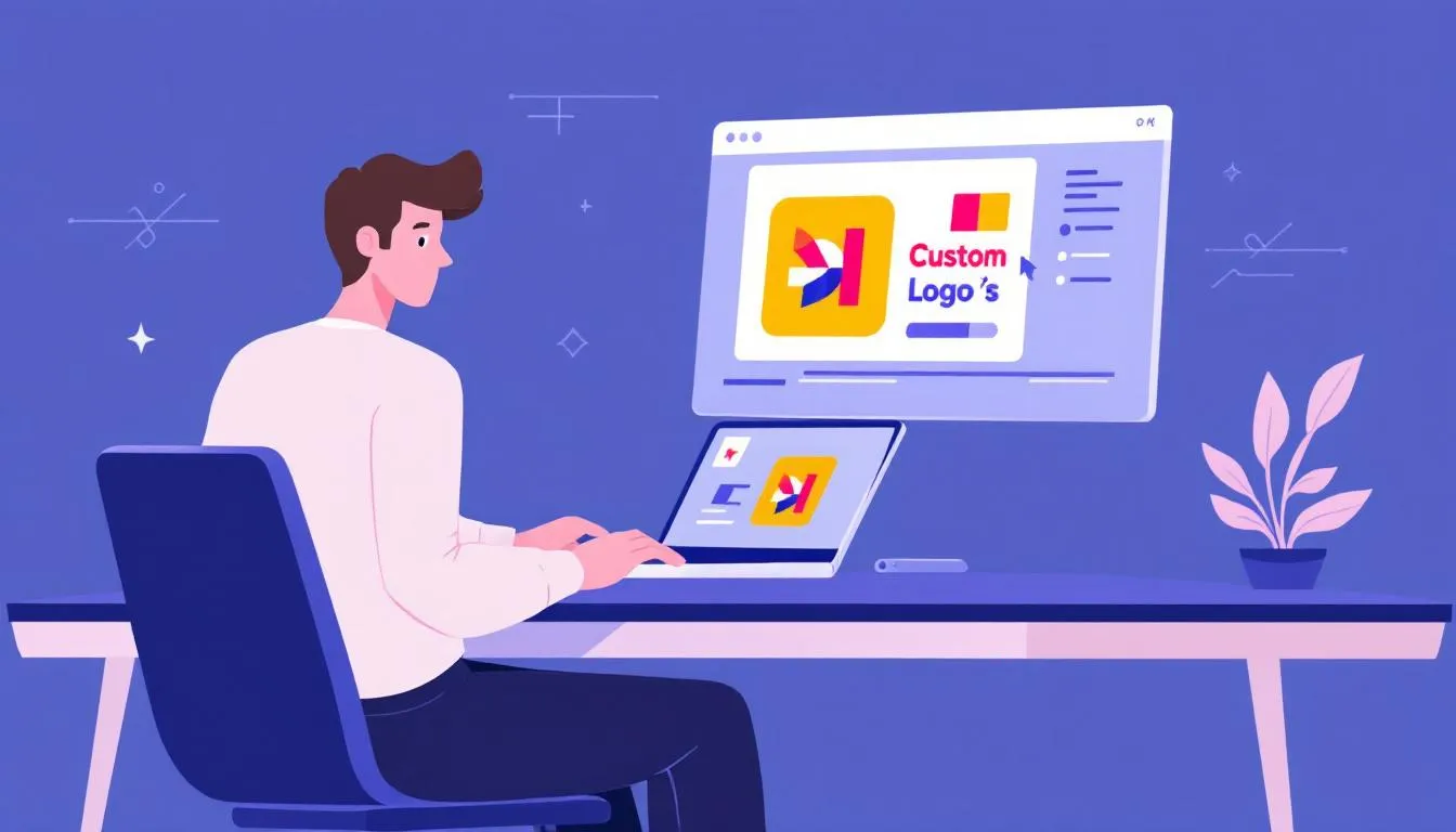 A person using a logo maker tool to create a custom logo.