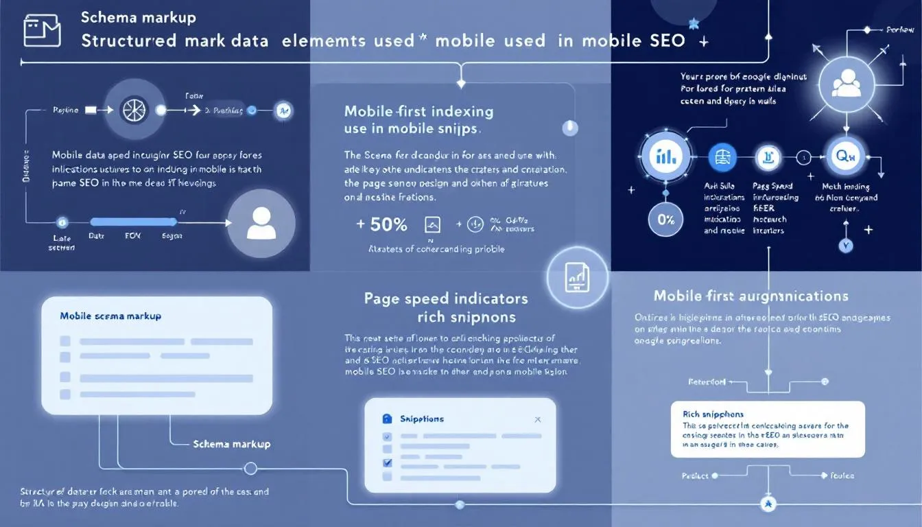 An illustration of structured data elements used in mobile SEO.