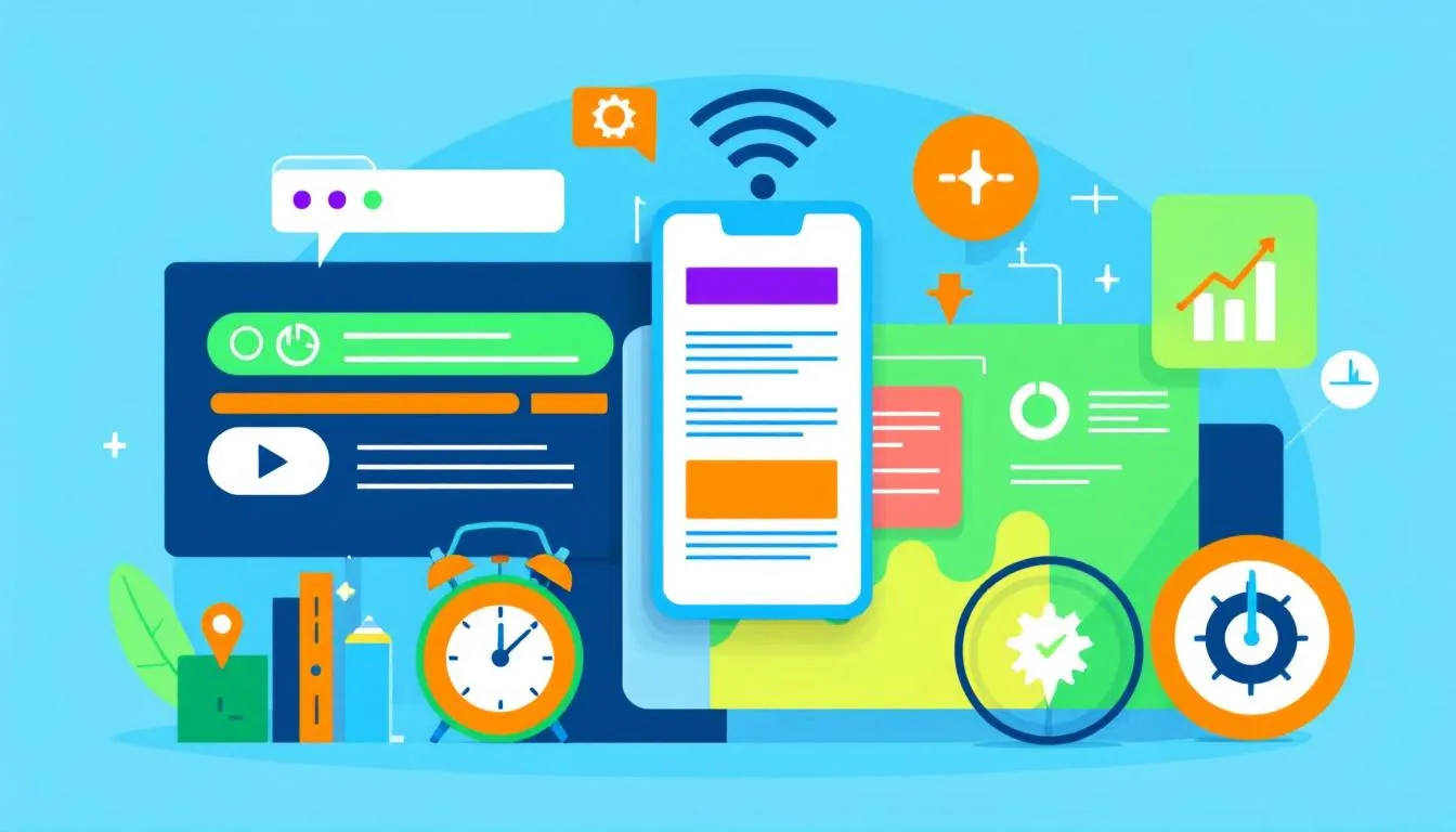 Illustration of enhancing user experience in SEO, focusing on mobile friendliness and page speed.