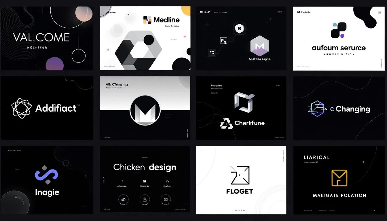 A collection of customizable logo templates available for design.