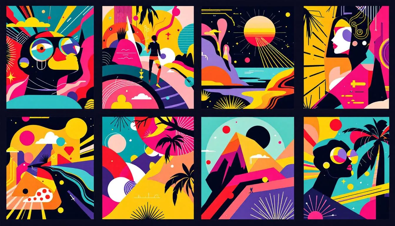 A vibrant collection of custom poster prints showcasing various designs for different occasions.