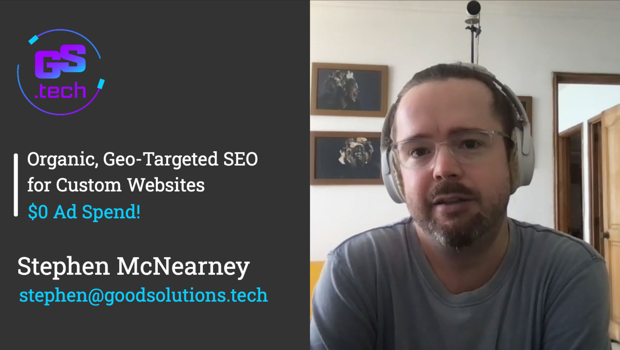 Featured image of blogpost featuring a YouTube video describing how GoodSolutions.tech uses organic, geo-targeted SEO strategies to optimize page rankings when building custom websites