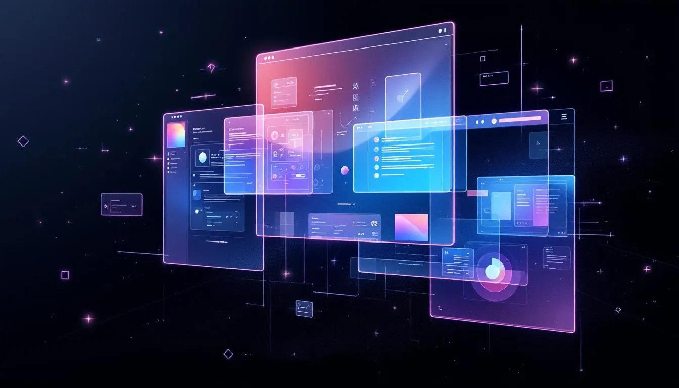 A collage of various graphic design apps showcasing their interfaces.