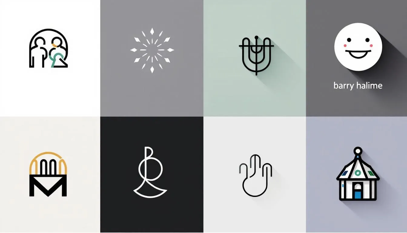 A collection of minimalist logo ideas showcasing various designs.
