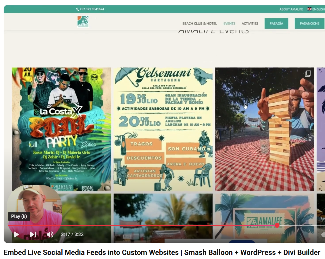 embed social media into your website to have your website update automatically
