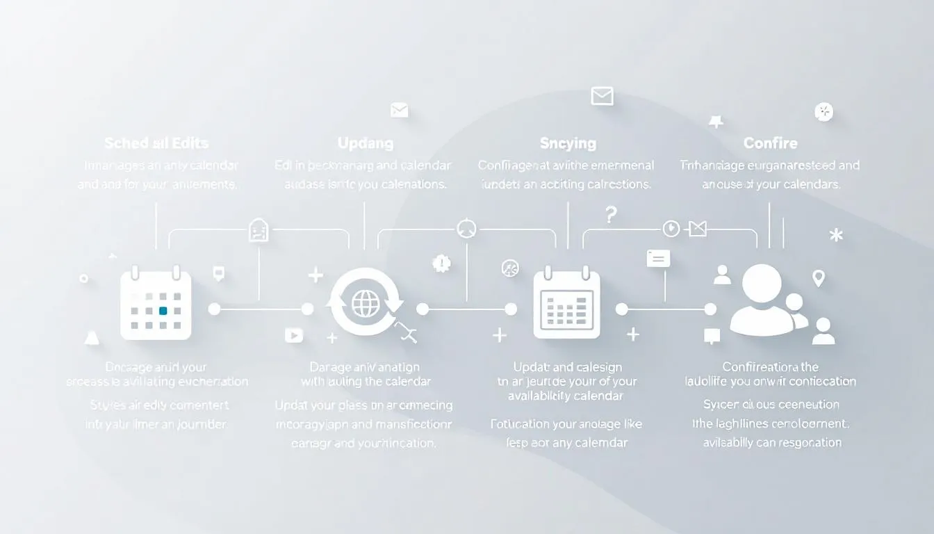 An infographic illustrating the management and updating process of an availability calendar.