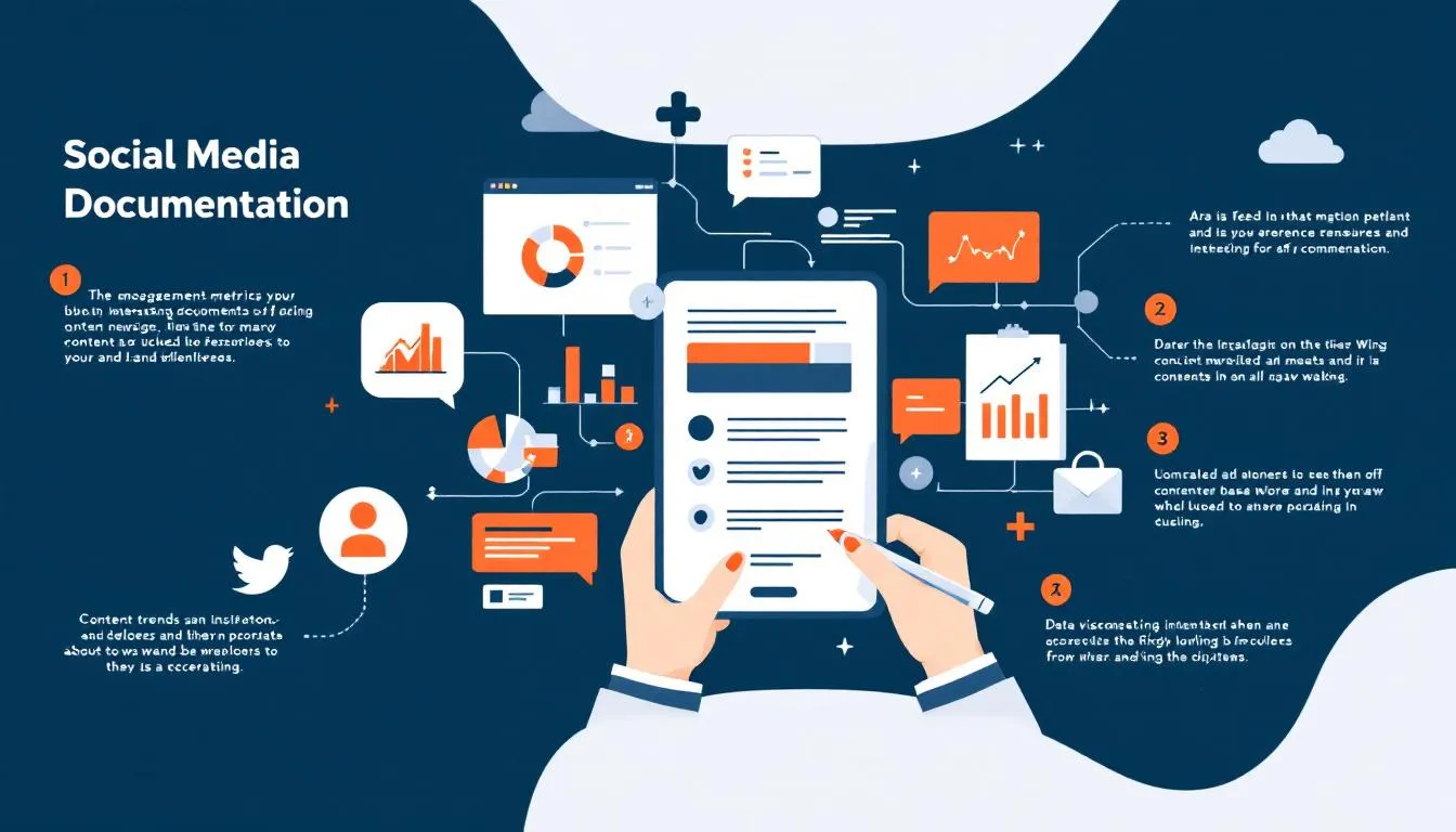Key elements of effective social media documentation represented visually.