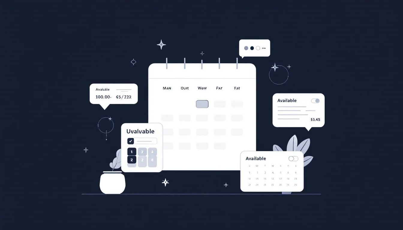 An illustration depicting the concept of an availability calendar and its basic functions.