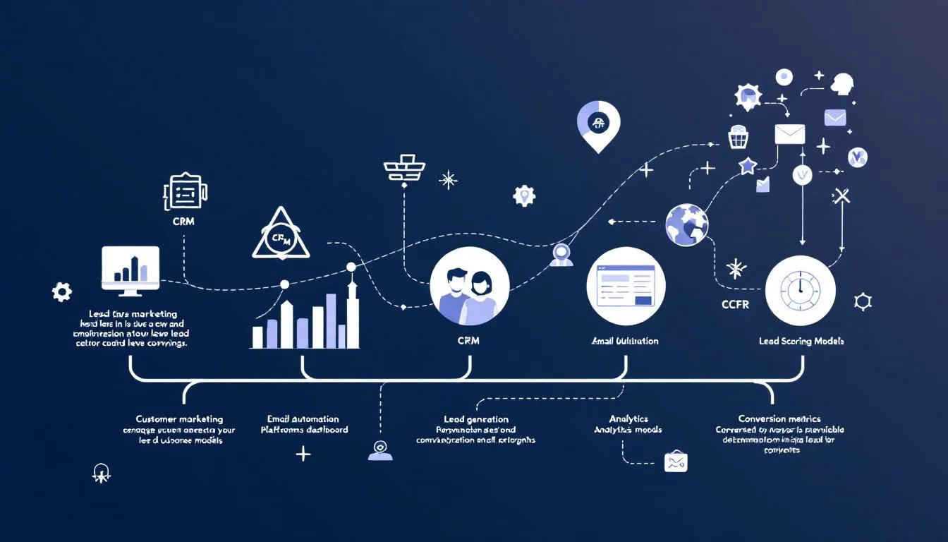 An illustration of various tools and technologies used for lead qualification.