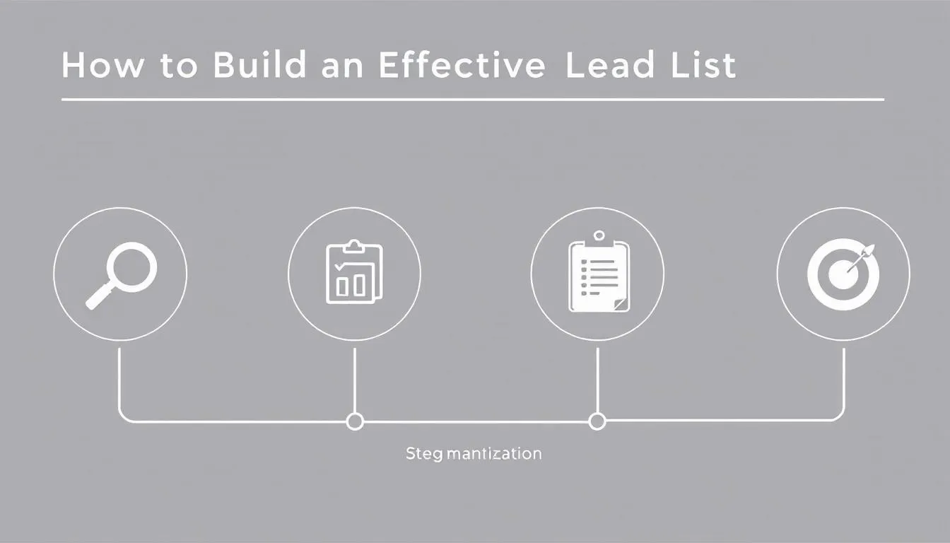 A step-by-step guide illustration for building an effective lead list.