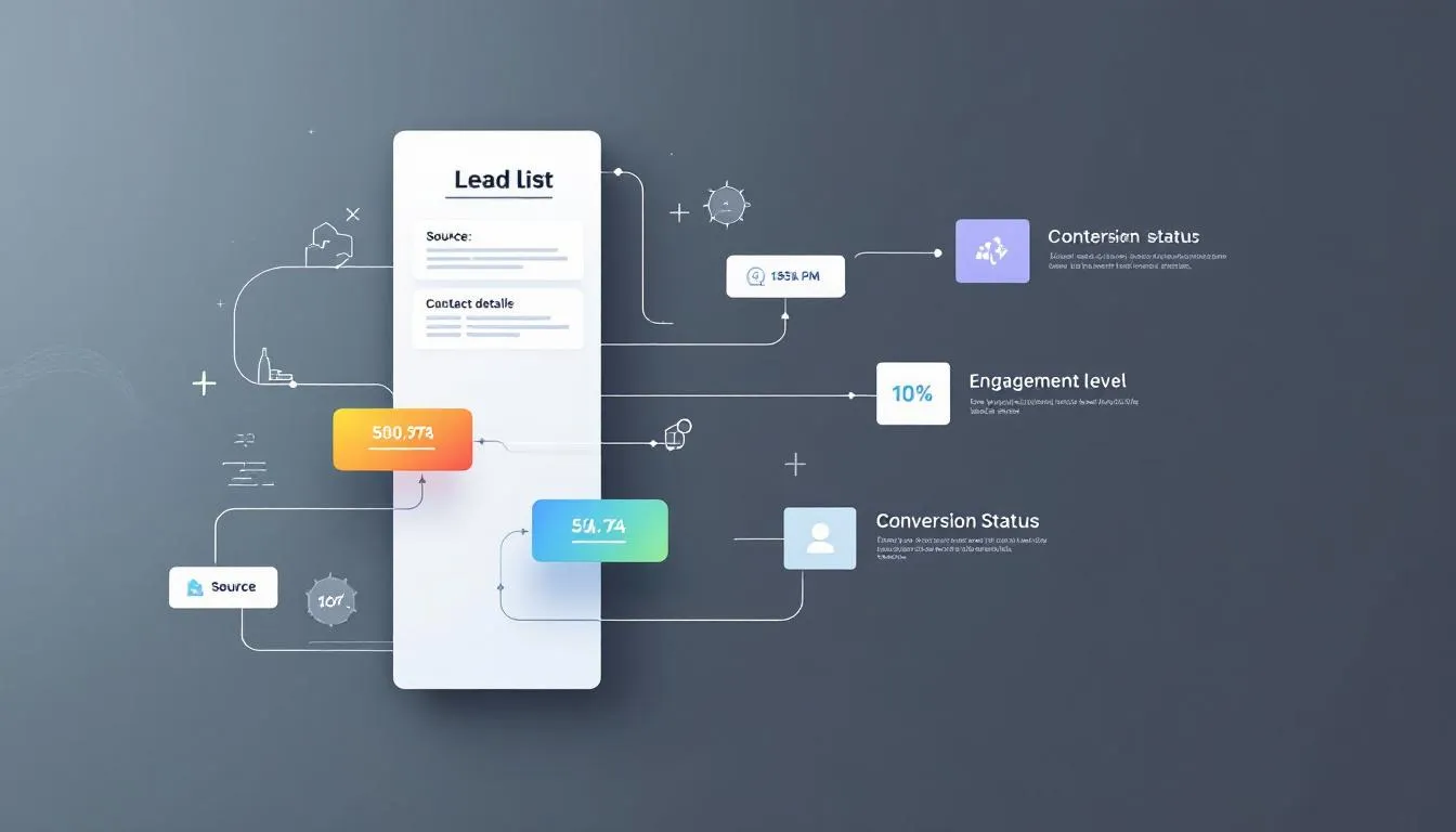 An infographic illustrating the concept of a lead list.