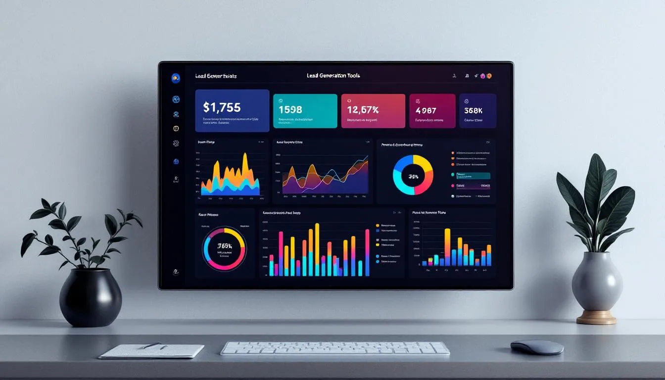 A technology interface showcasing lead generation tools for real estate.