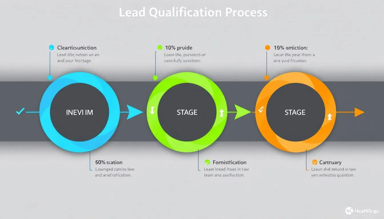 A diagram depicting the stages of the lead qualification process.