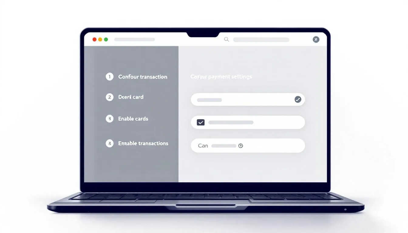 Configuring payment settings for online credit card transactions.
