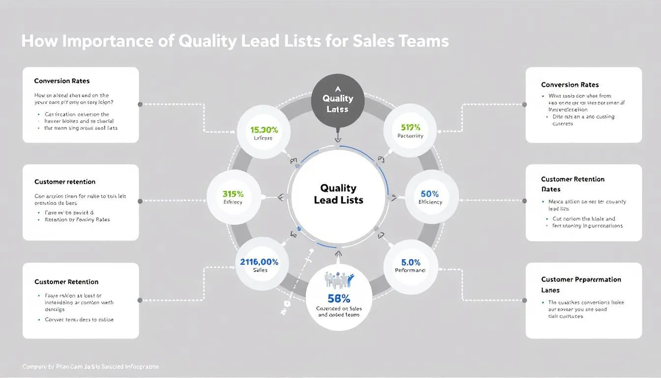 A chart showing the importance of quality lead lists for sales teams.