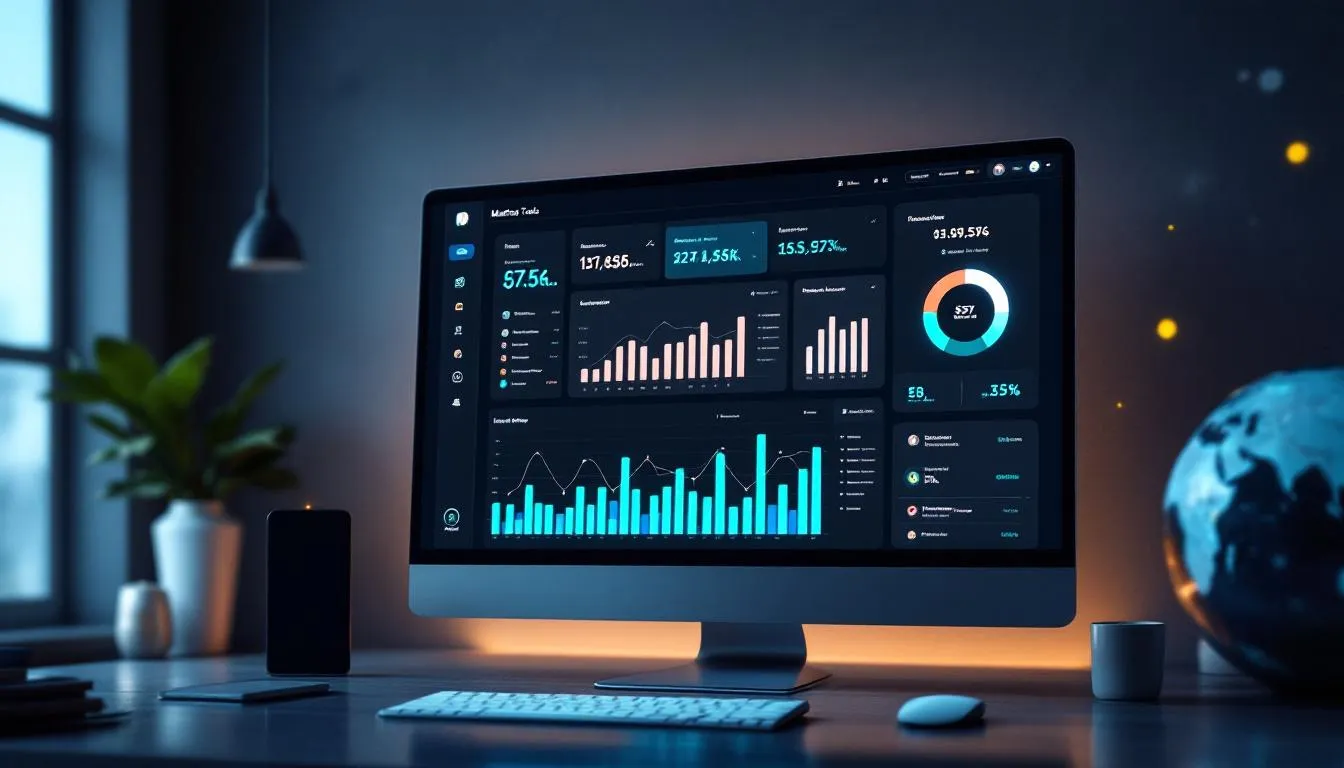 A marketing tools dashboard displayed on a computer screen for enhancing a website.