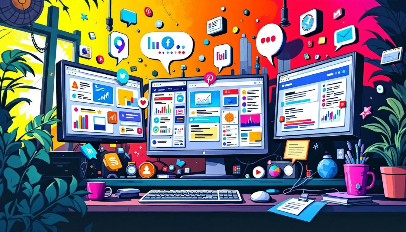 An image showcasing social media management tools in action.