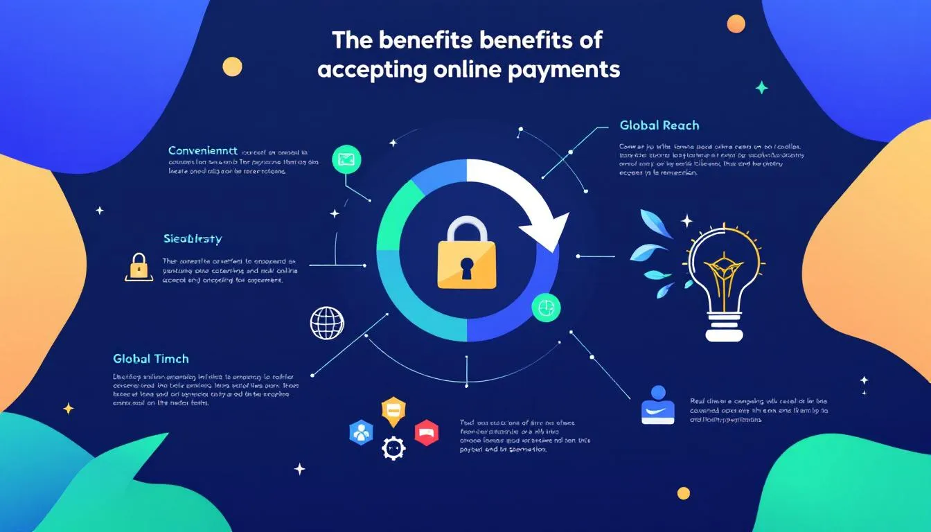 An infographic illustrating the benefits of accepting online payments.